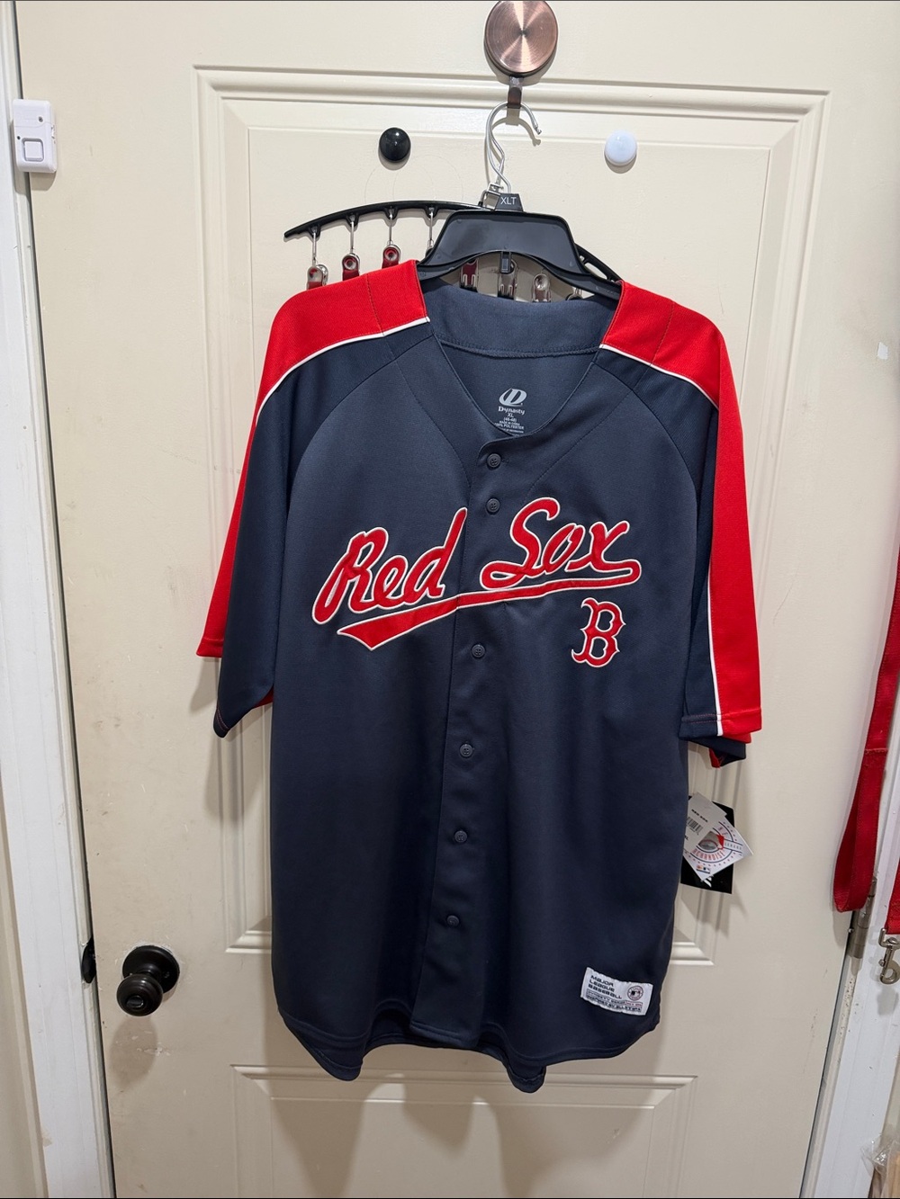 Boston Red Sox Men's Navy and Red Button-Front Jersey
